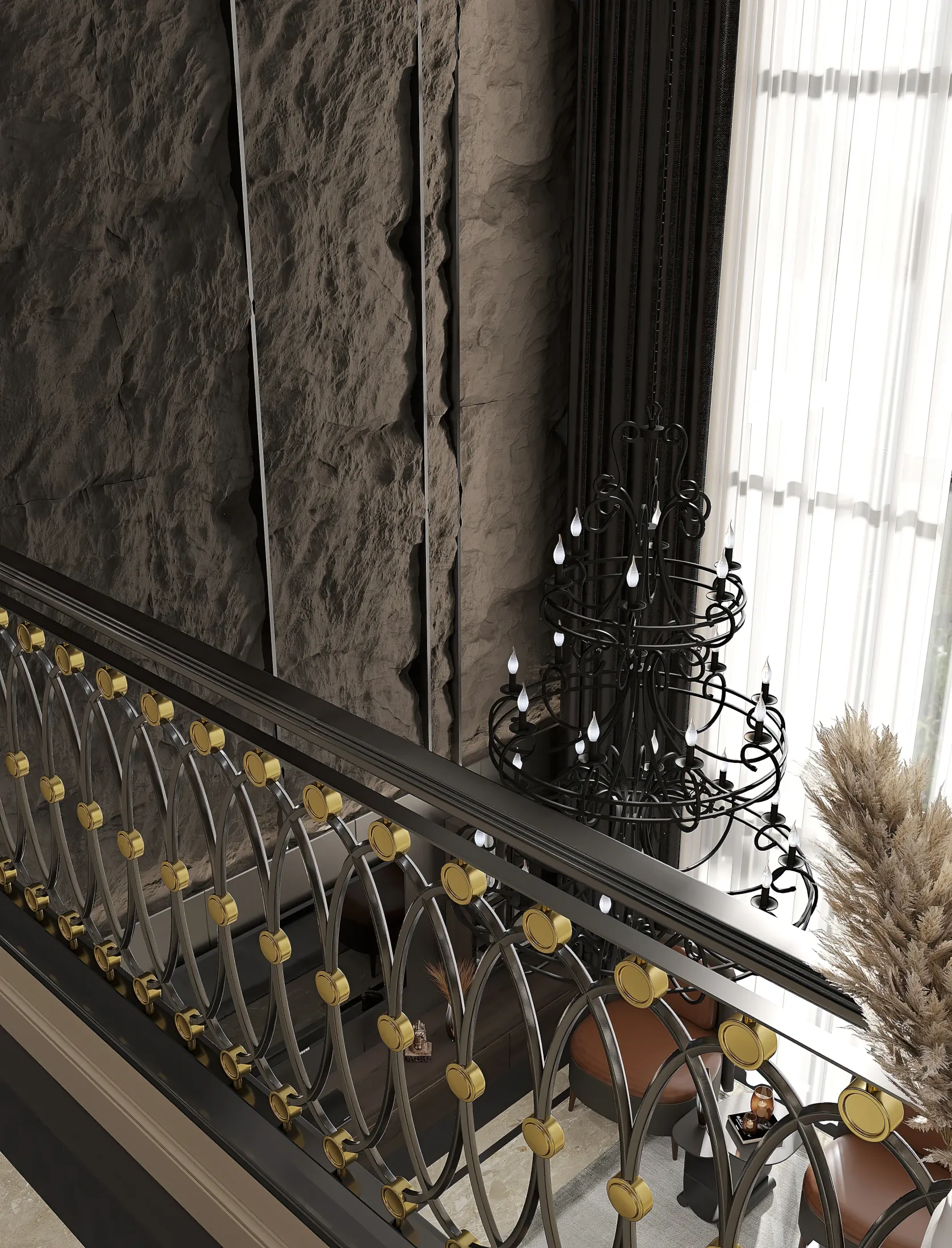 Дом в Тереке - неоклассика - 1 этаж / ТВ-зона 9